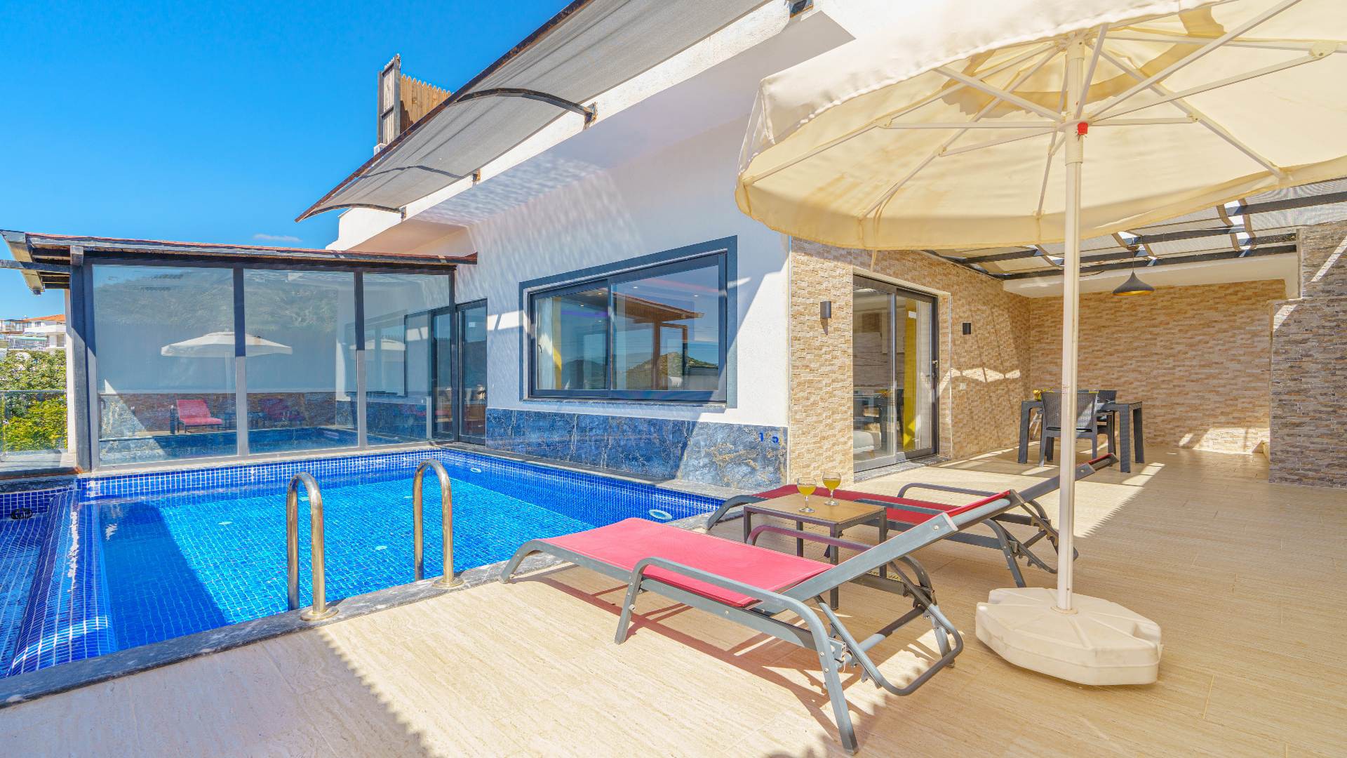  Villa Seymen 4 | Kalkan Ulugöl’de Jakuzili, Kapalı Isıtmalı Havuzlu, Muhafazakâr 1+1 Kiralık Balayı Villası